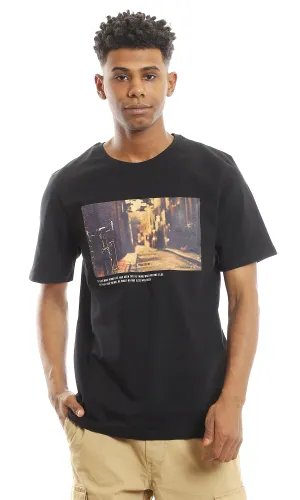 97395 Crew Neck Relaxed Fit Black Summer Tee