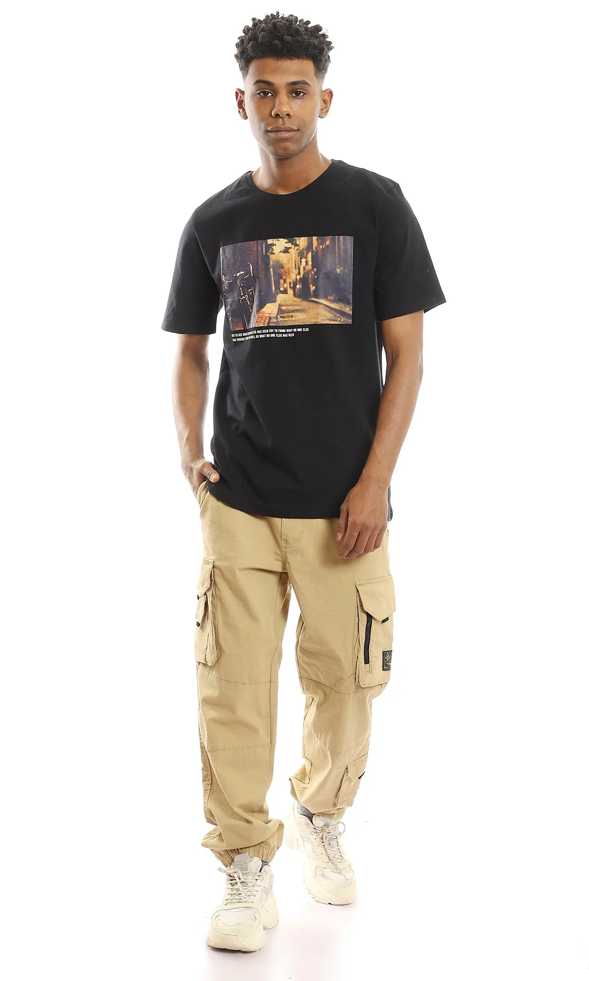 97395 Crew Neck Relaxed Fit Black Summer Tee