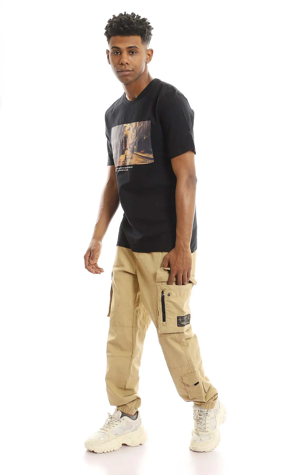 97395 Crew Neck Relaxed Fit Black Summer Tee