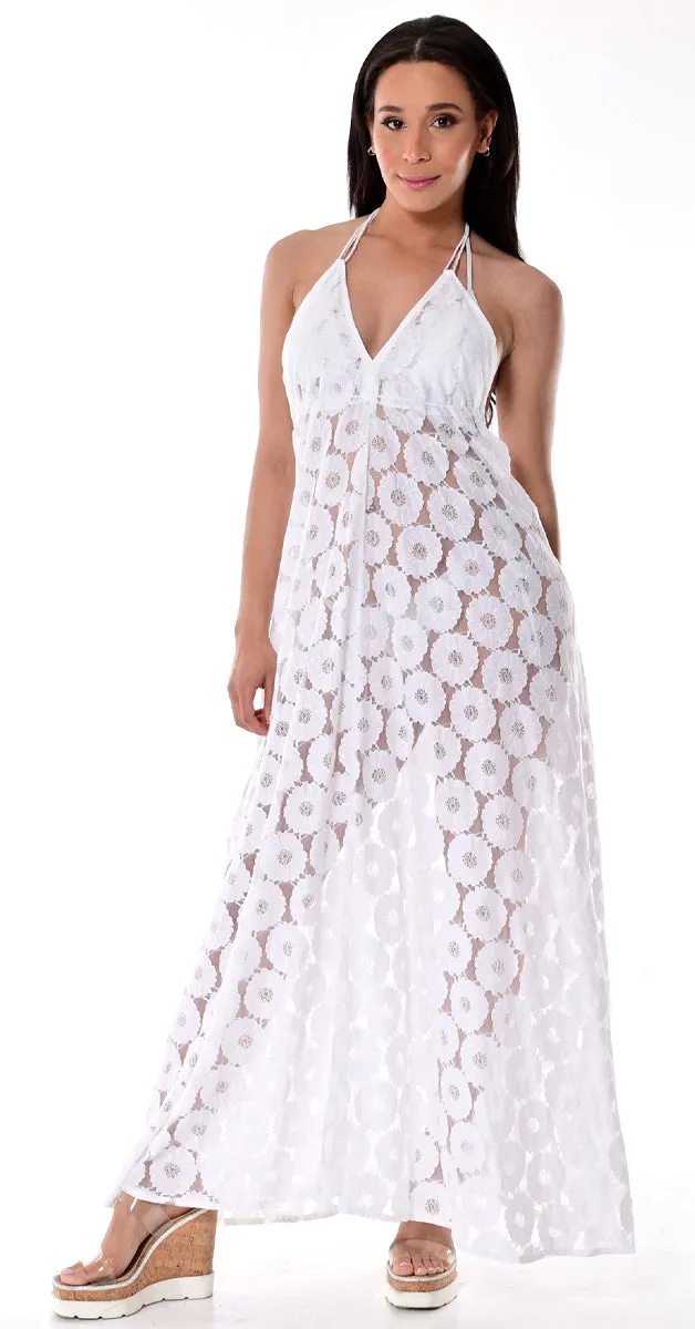 AZUCAR LADIES SLEEVELESS LACE DRESS 100% COTTON - BEACH WEAR - IN (2) COLORS - LCD1739