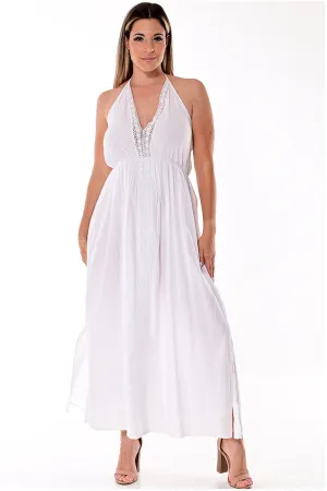 AZUCAR LADIES SLEEVELESS LONG DRESS 100% COTTON - BEACH WEAR - LCD1717