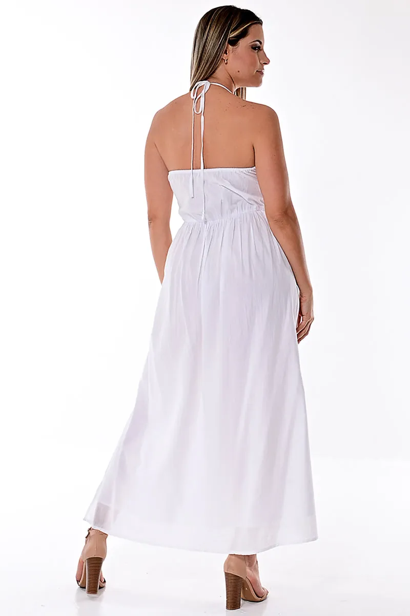 AZUCAR LADIES SLEEVELESS LONG DRESS 100% COTTON - BEACH WEAR - LCD1717