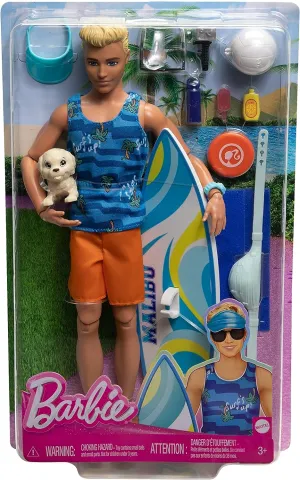 BARBIE HPT50 BARBIE MOVIE DELUXE KEN AND SURFBOARD