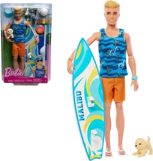 Barbie - Ken Doll With Surfboard HPT50