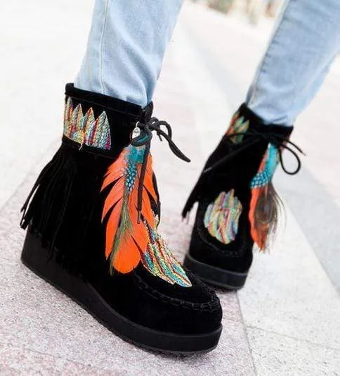 Boho Fringe Boots