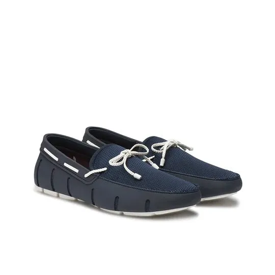 Braided Lace Loafer - Navy/White