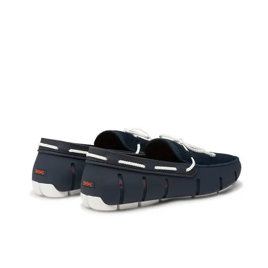 Braided Lace Loafer - Navy/White
