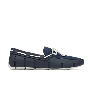 Braided Lace Loafer - Navy/White