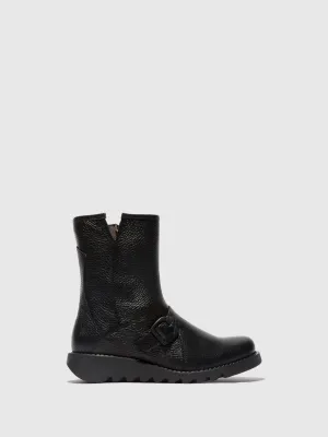 Buckle Ankle Boots SABE013FLY STAR BLACK
