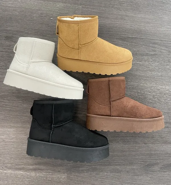 Camel Mini Platform Boots
