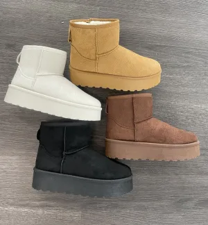 Camel Mini Platform Boots