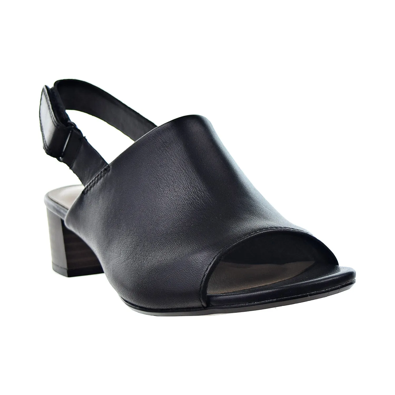 Clarks Elisa Lyndsey Open Toe Heel Women's Sandal Black Leather