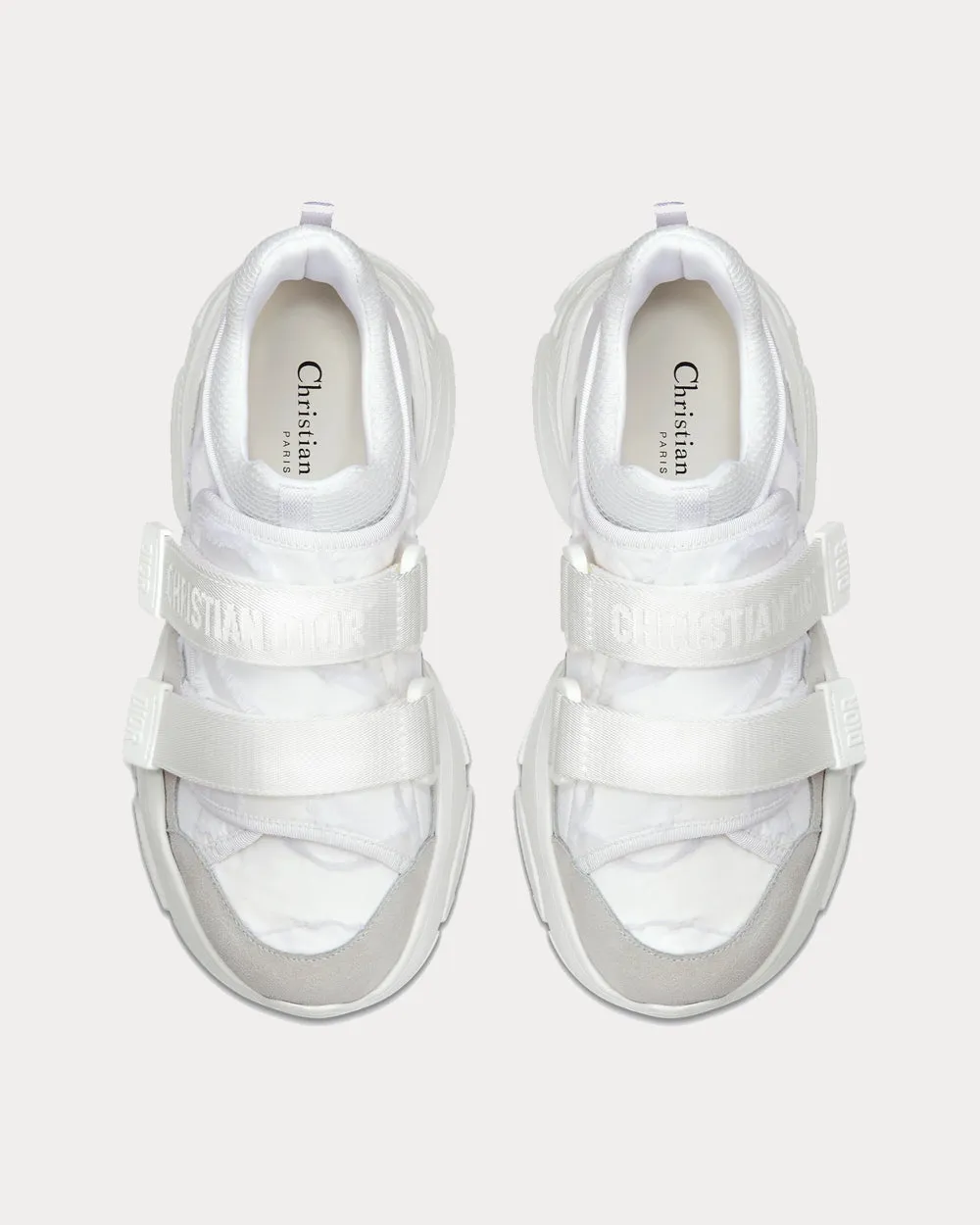 D-Wander White Camouflage Technical Fabric Low Top Sneakers