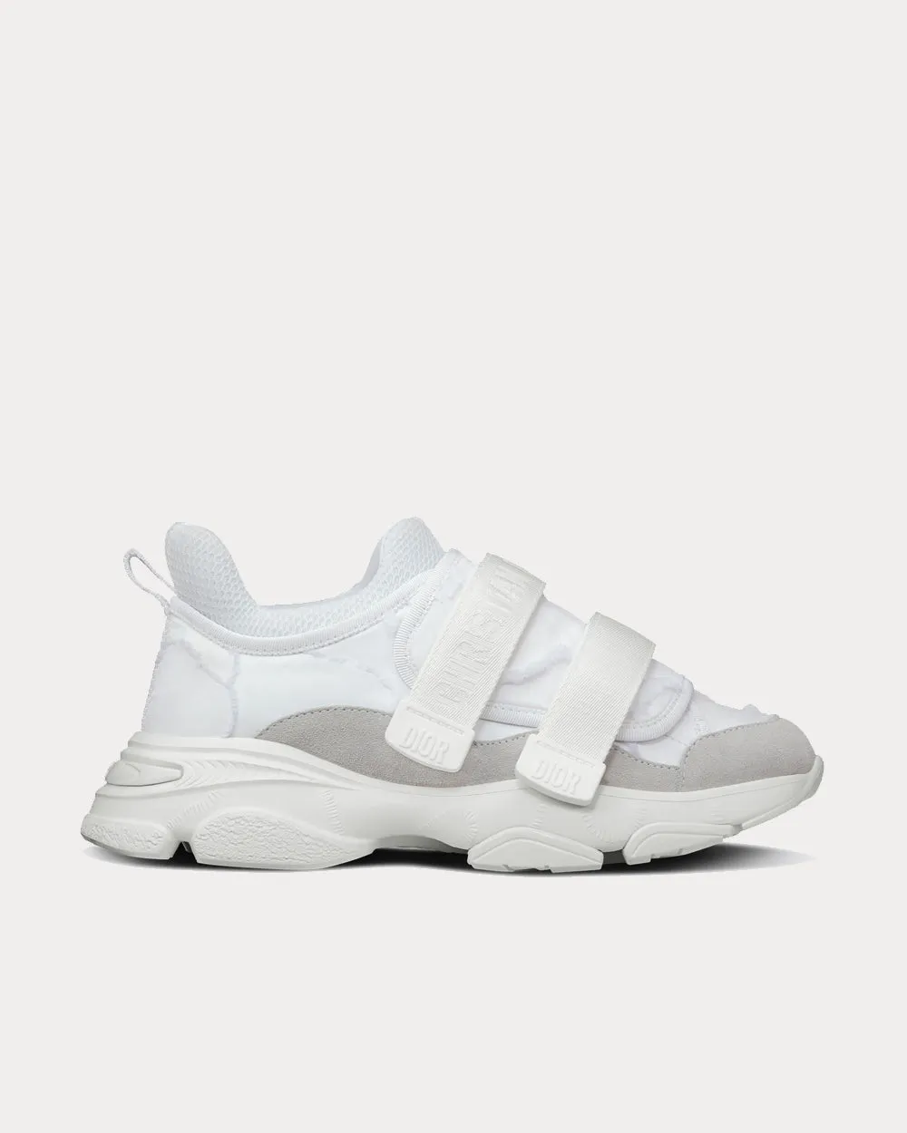 D-Wander White Camouflage Technical Fabric Low Top Sneakers