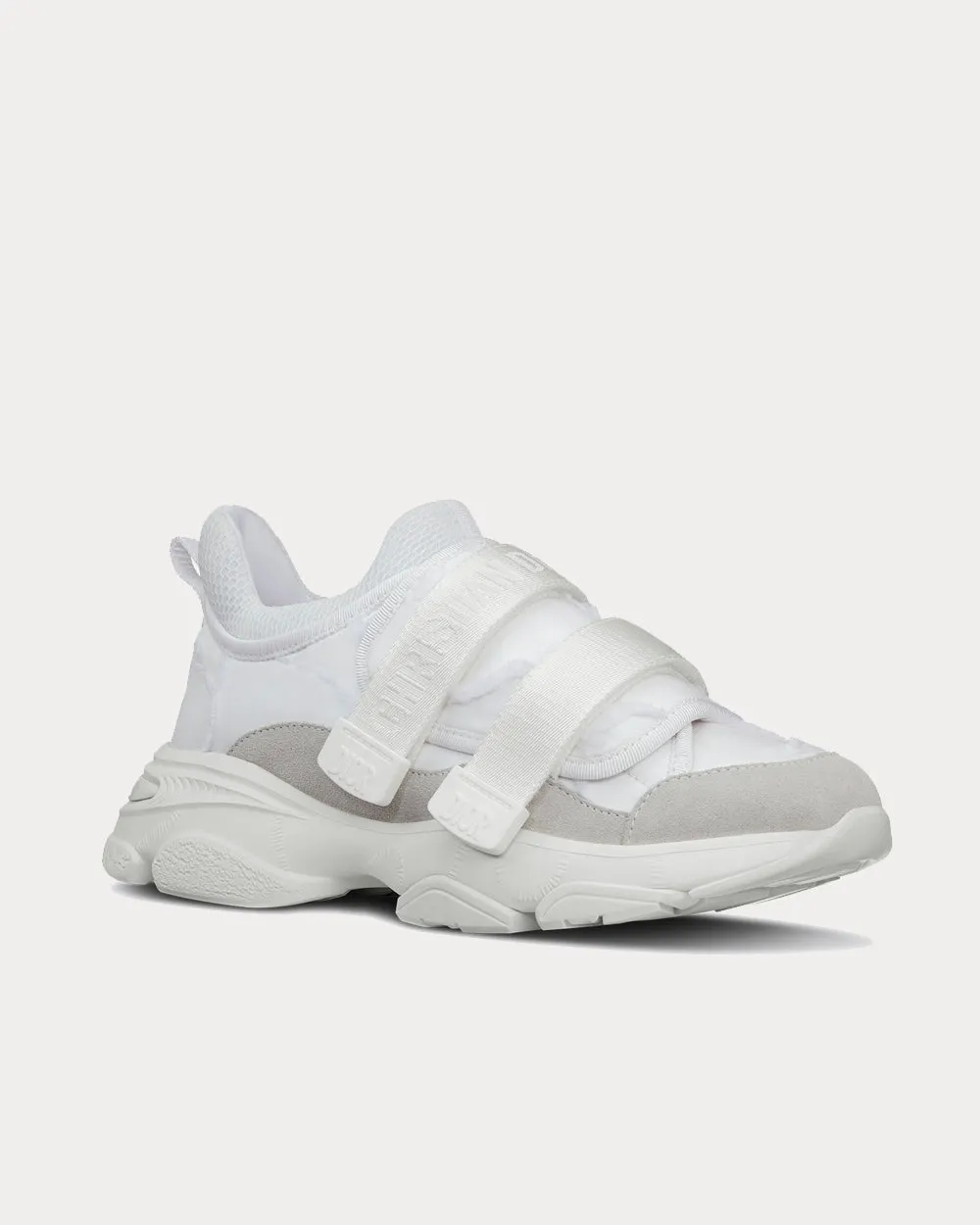 D-Wander White Camouflage Technical Fabric Low Top Sneakers