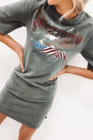 Deliberate Tee Dress Charcoal