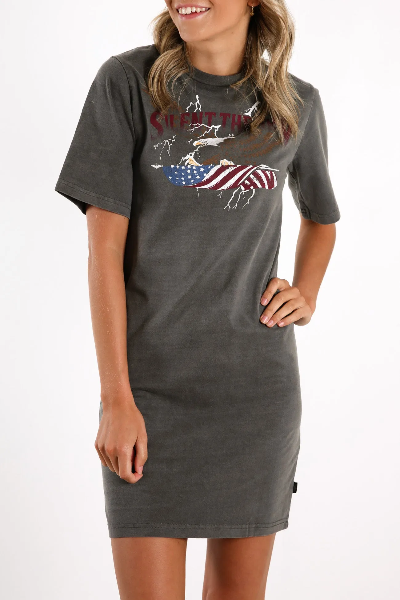 Deliberate Tee Dress Charcoal