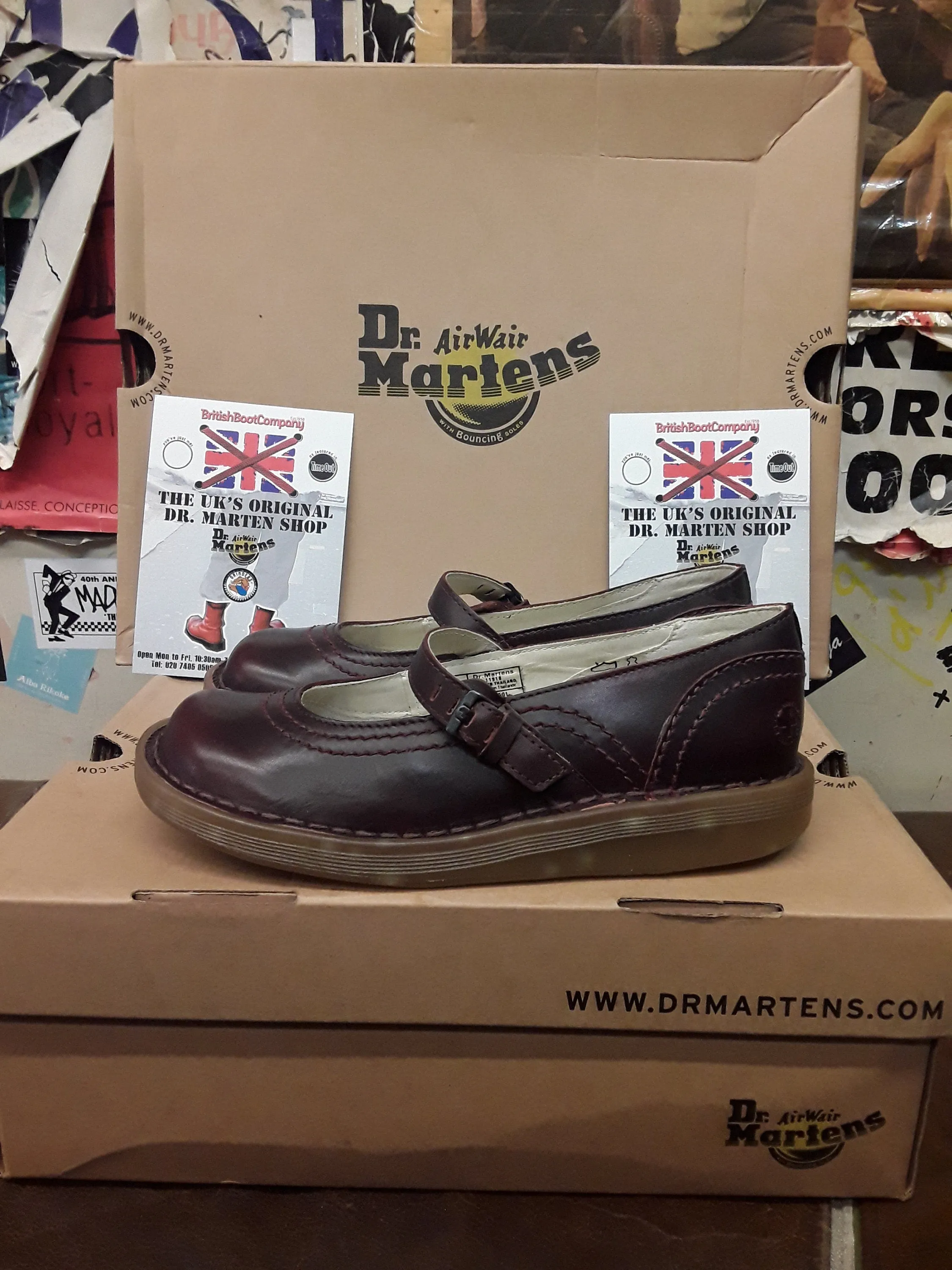 Dr Martens Bugundy Mel Mary Jane&#39;s Size 4