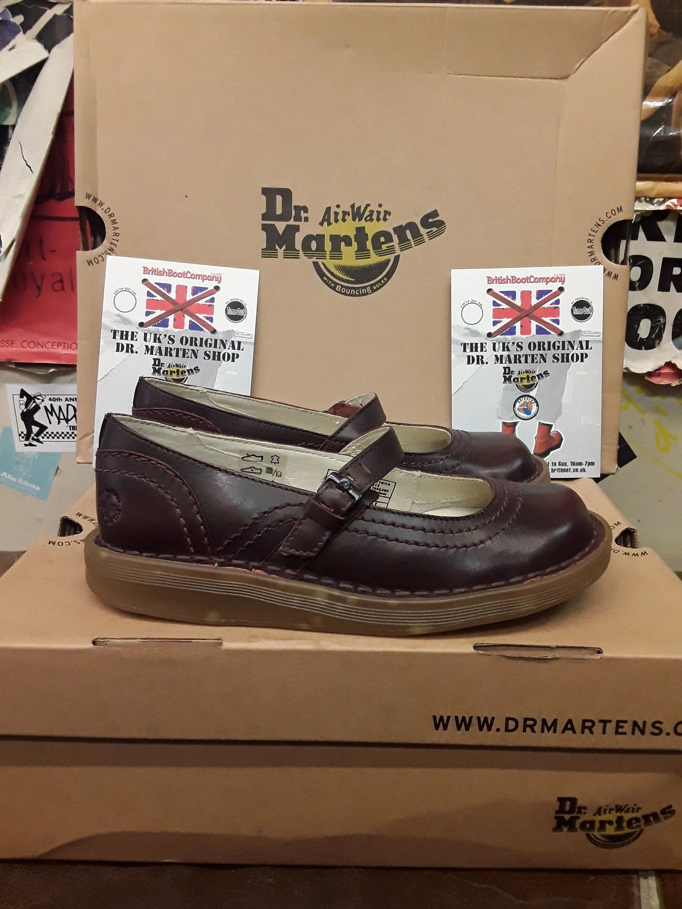 Dr Martens Bugundy Mel Mary Jane&#39;s Size 4