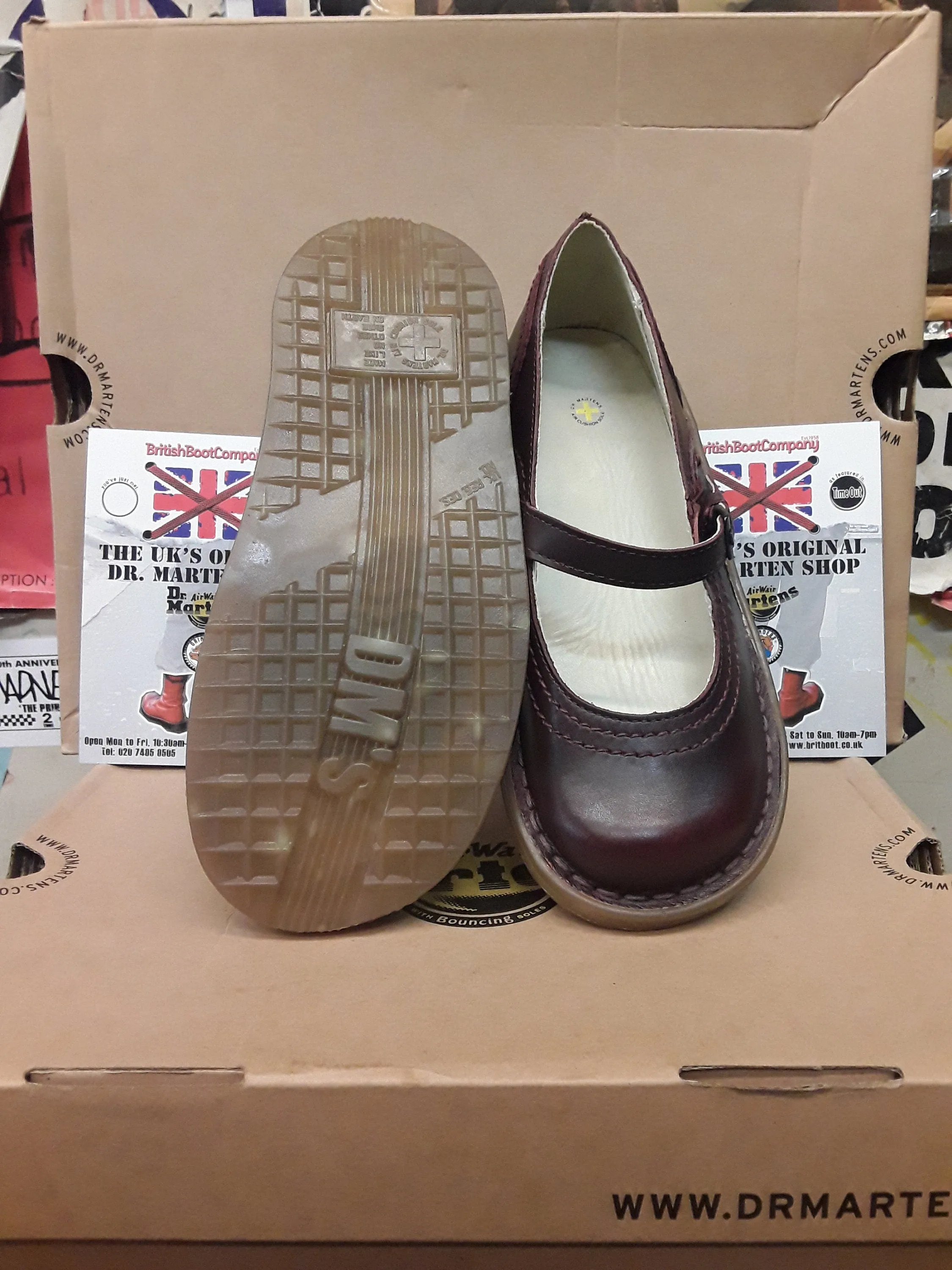 Dr Martens Bugundy Mel Mary Jane&#39;s Size 4