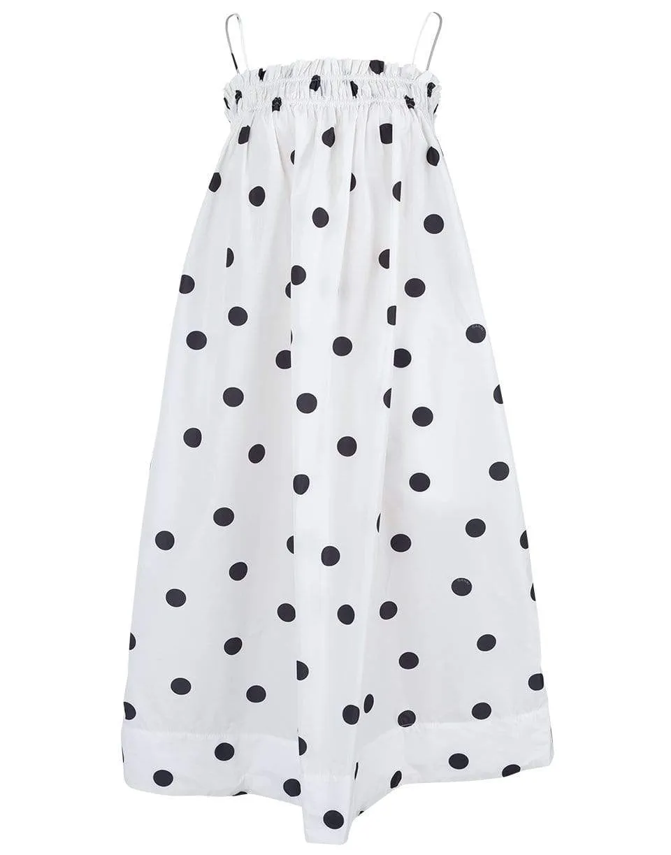 Egret Polka Dot Strap Dress