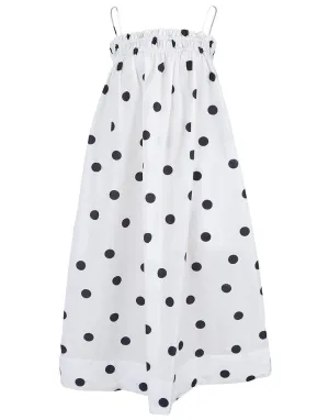 Egret Polka Dot Strap Dress