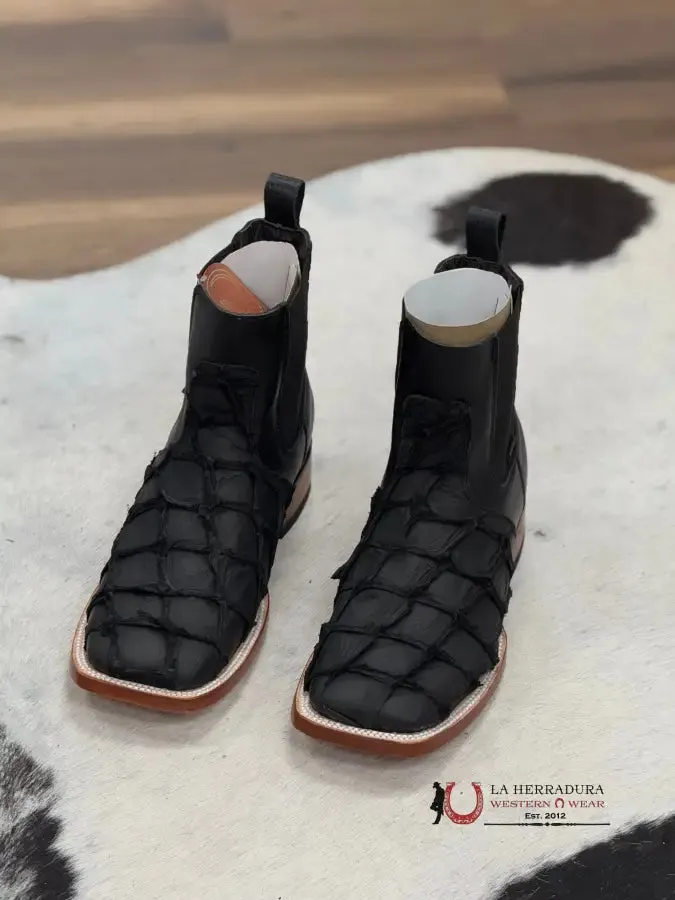 EXOTIC FISH SHORT BOOTS BLACK BOTÍN PESCADO