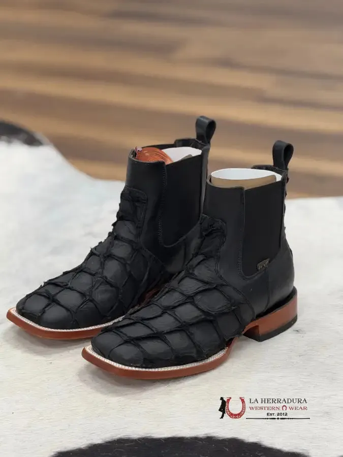 EXOTIC FISH SHORT BOOTS BLACK BOTÍN PESCADO