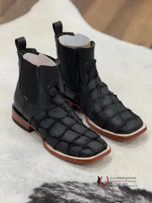 EXOTIC FISH SHORT BOOTS BLACK BOTÍN PESCADO