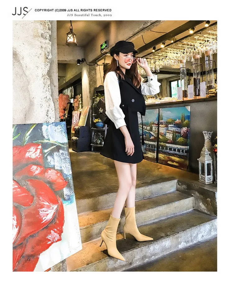 Fashionable Elastic Lycra Sexy Nightclub Ankle Boots