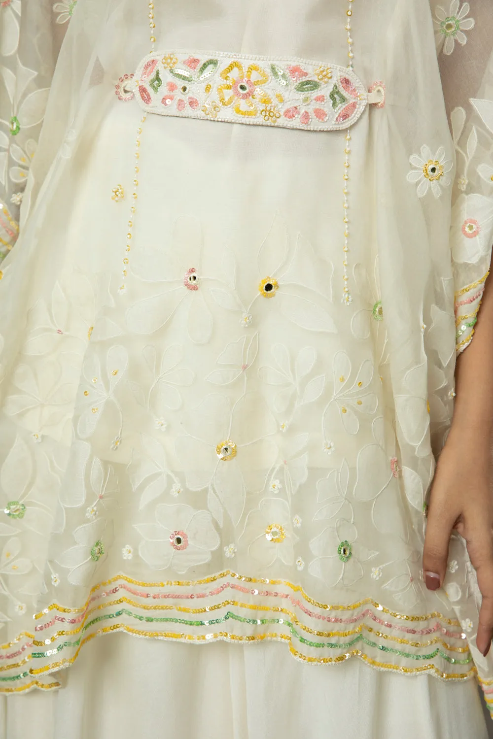 French Vanilla Candy Flared Plazzo Cum Sharara Set