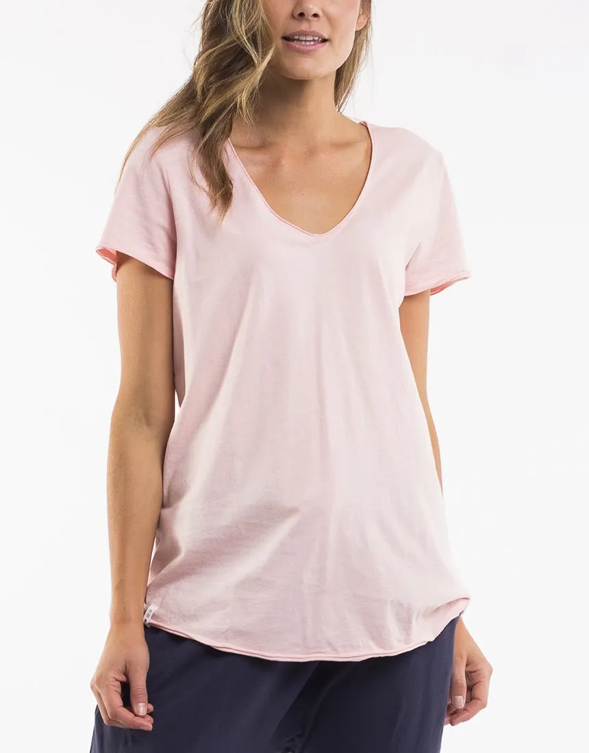 Fundamental V Neck Tee - Pink