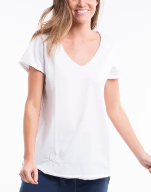 Fundamental V Neck Tee - White