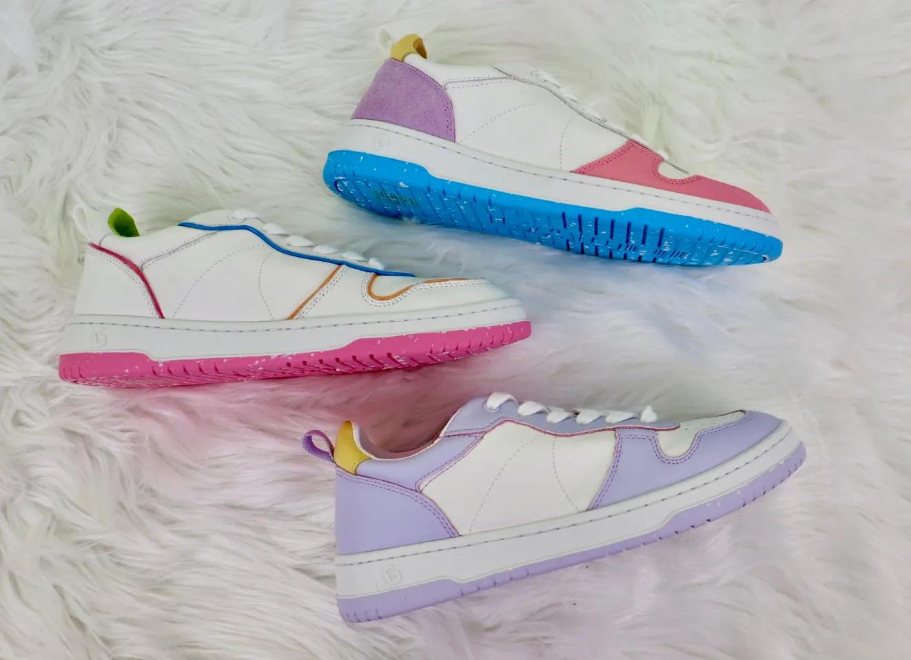 Gadol Sneaker in White, Purple, and Pink