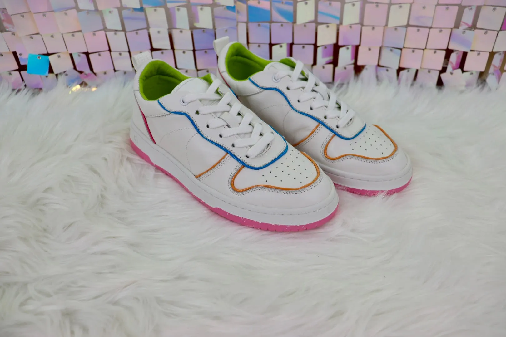 Gadol Sneaker in White, Purple, and Pink