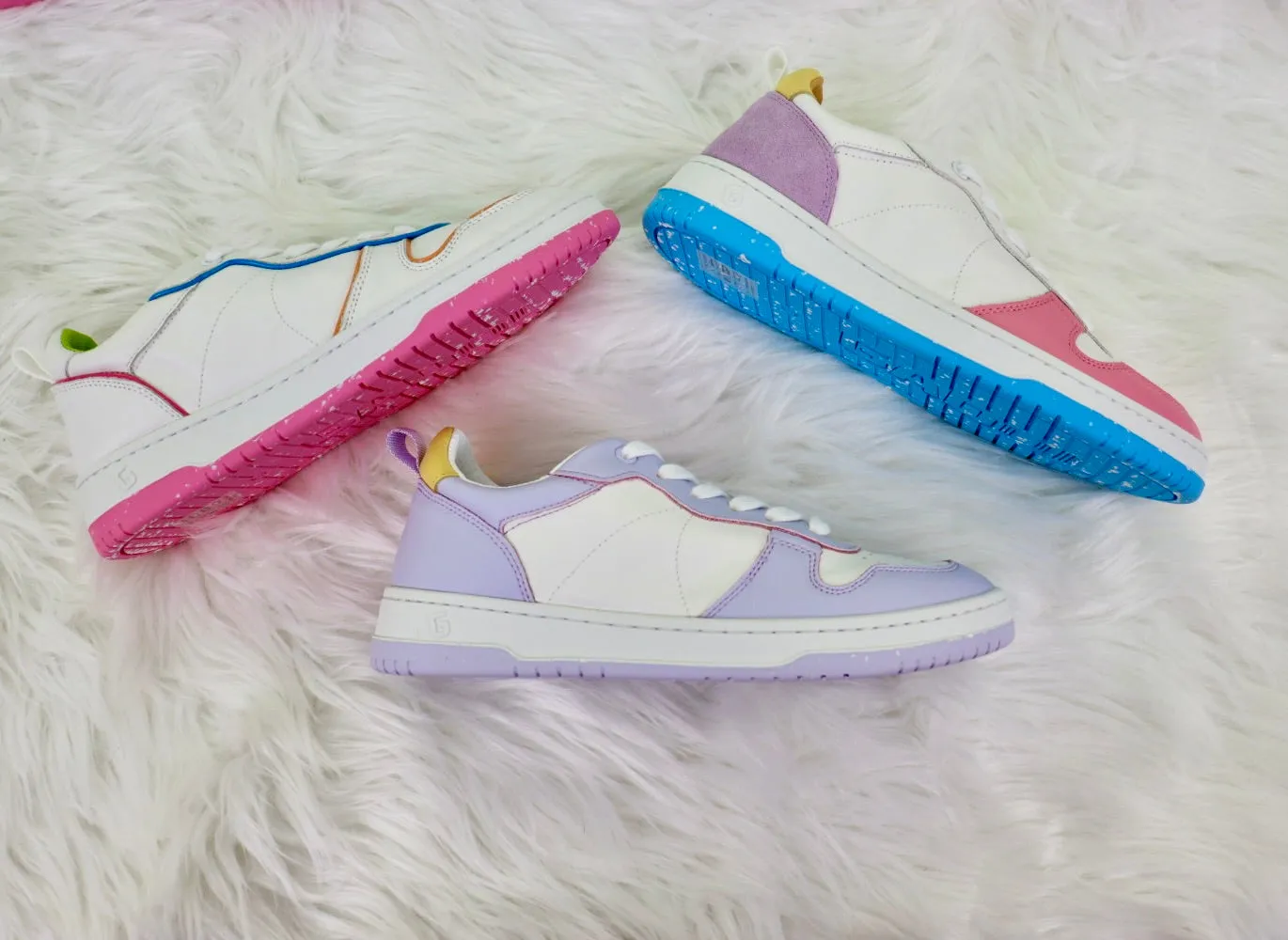 Gadol Sneaker in White, Purple, and Pink