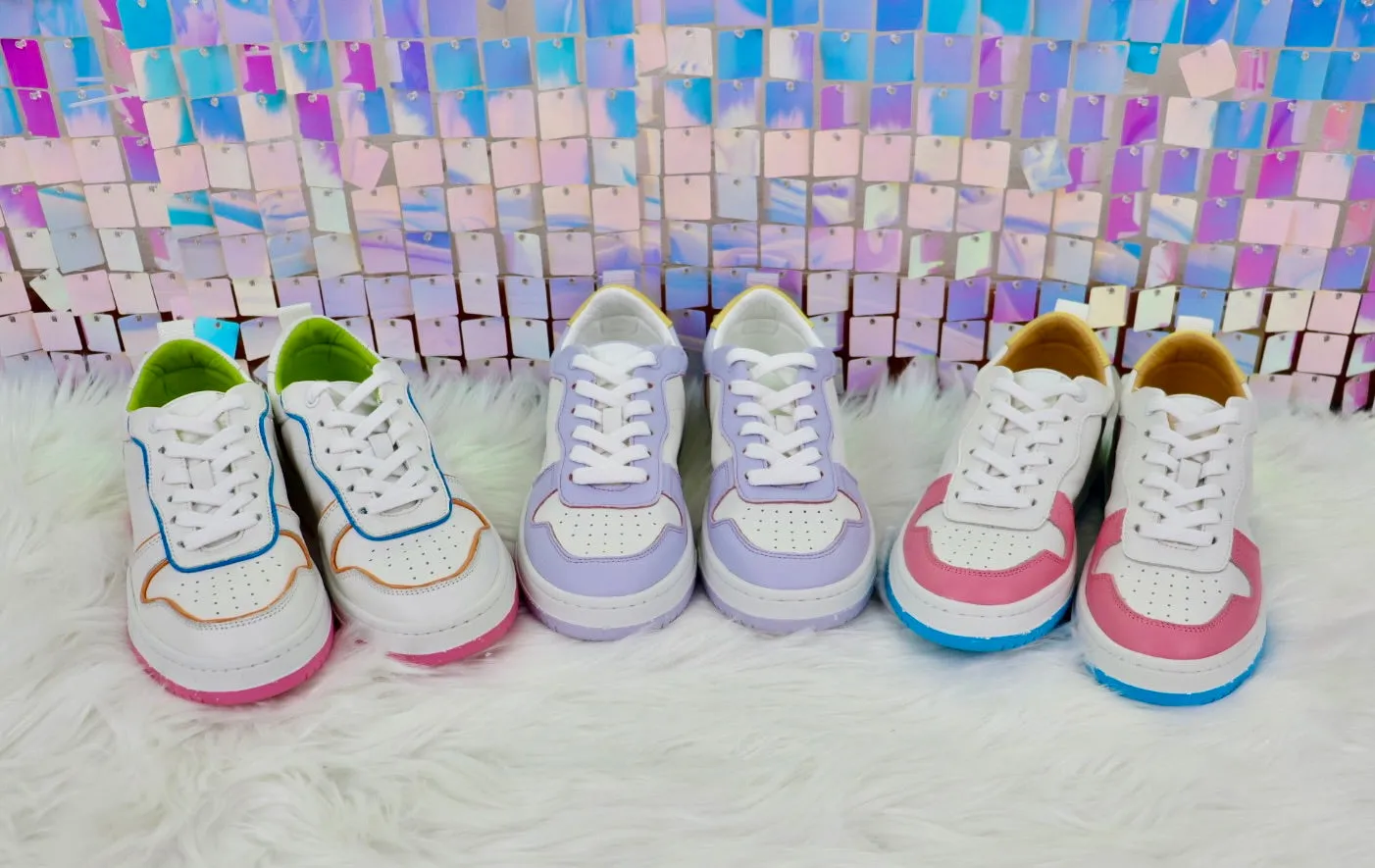 Gadol Sneaker in White, Purple, and Pink