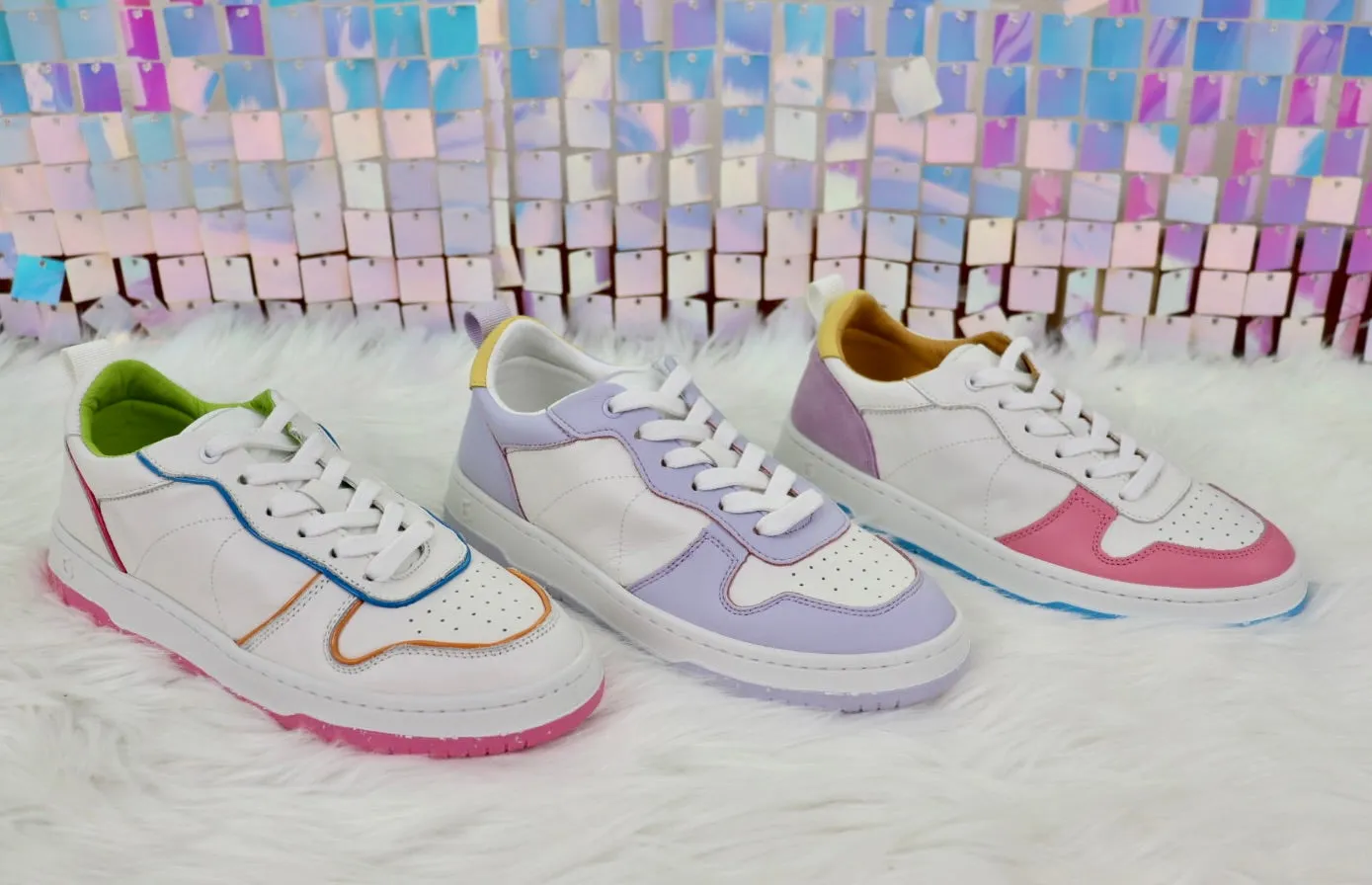 Gadol Sneaker in White, Purple, and Pink