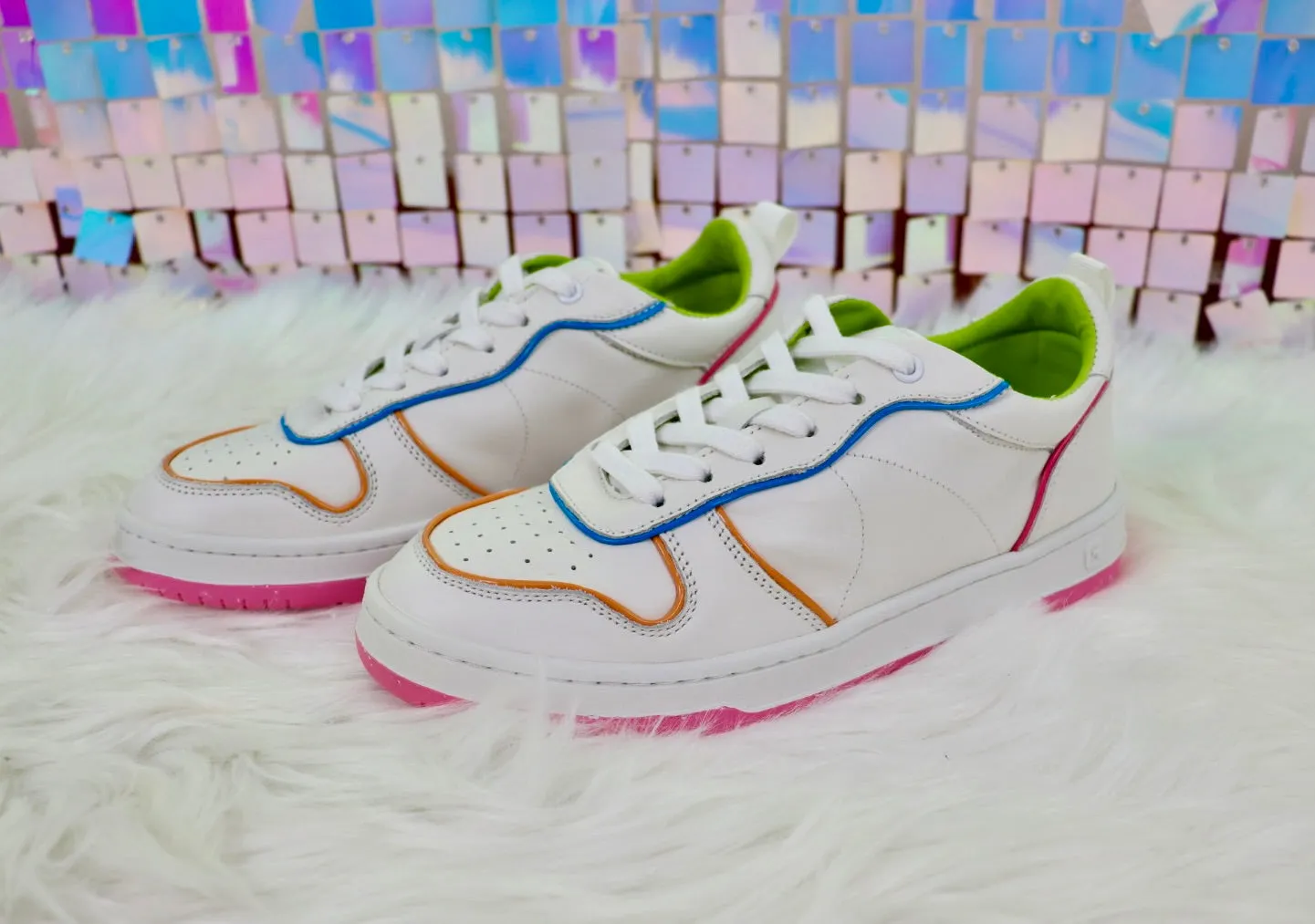 Gadol Sneaker in White, Purple, and Pink