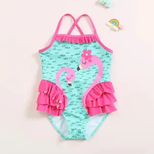 Girls Flamingo Swimsuit