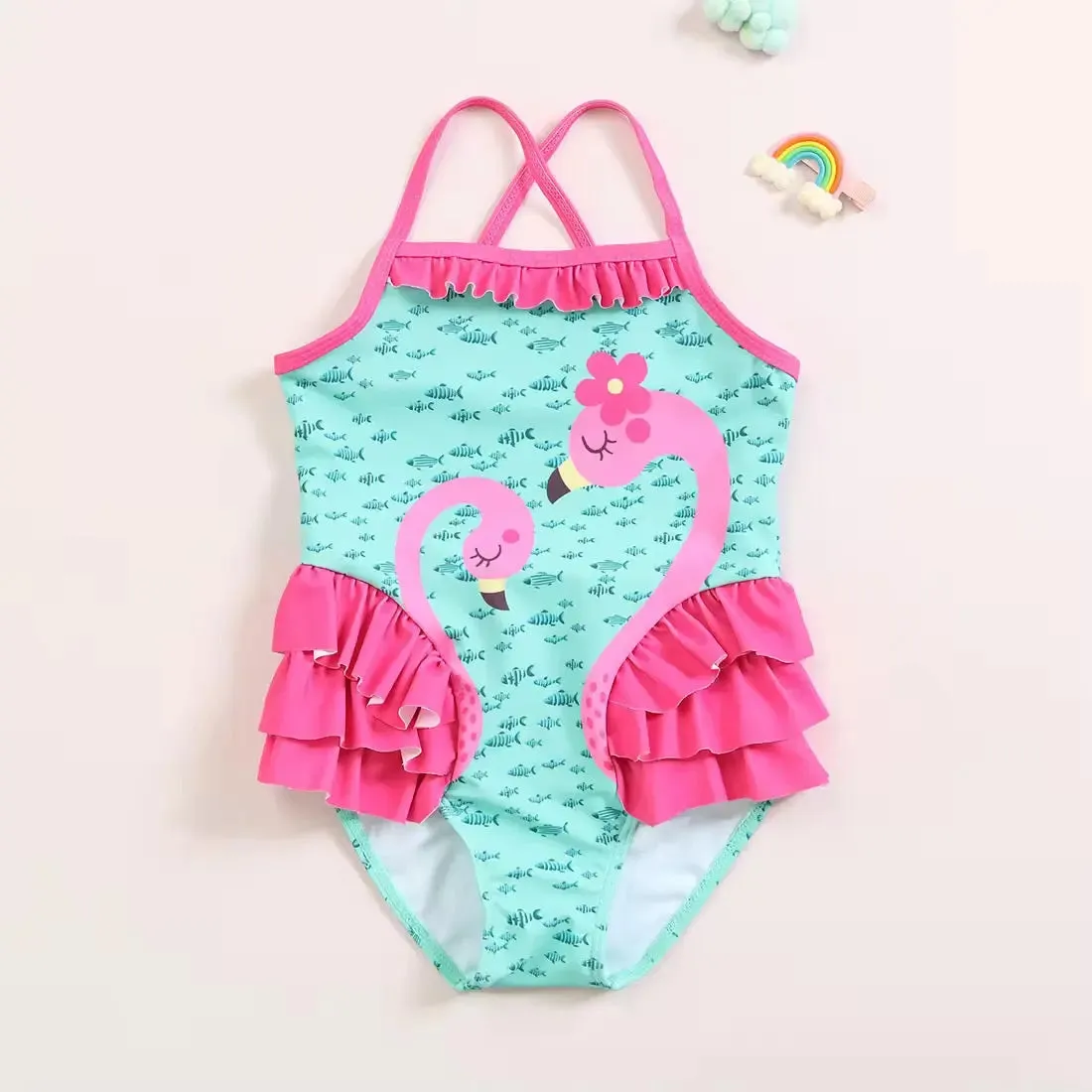 Girls Flamingo Swimsuit
