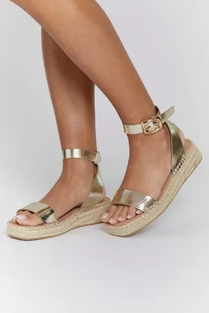 Gold Two Part Espadrilles