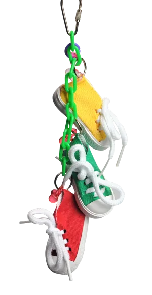 Happy Beaks Sneakers On A Line Bird Toy