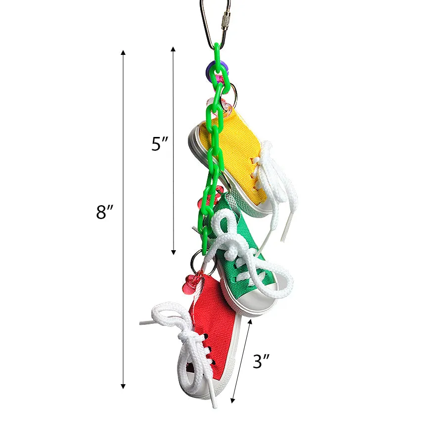 Happy Beaks Sneakers On A Line Bird Toy