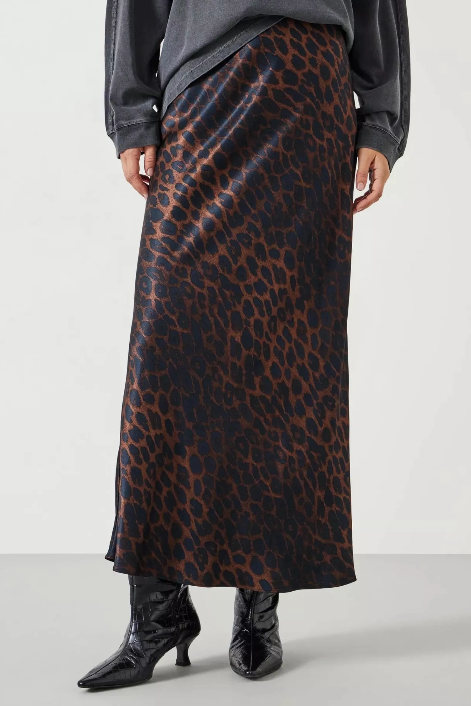 HUSH Simone Slinky Leopard Print Skirt, Multi