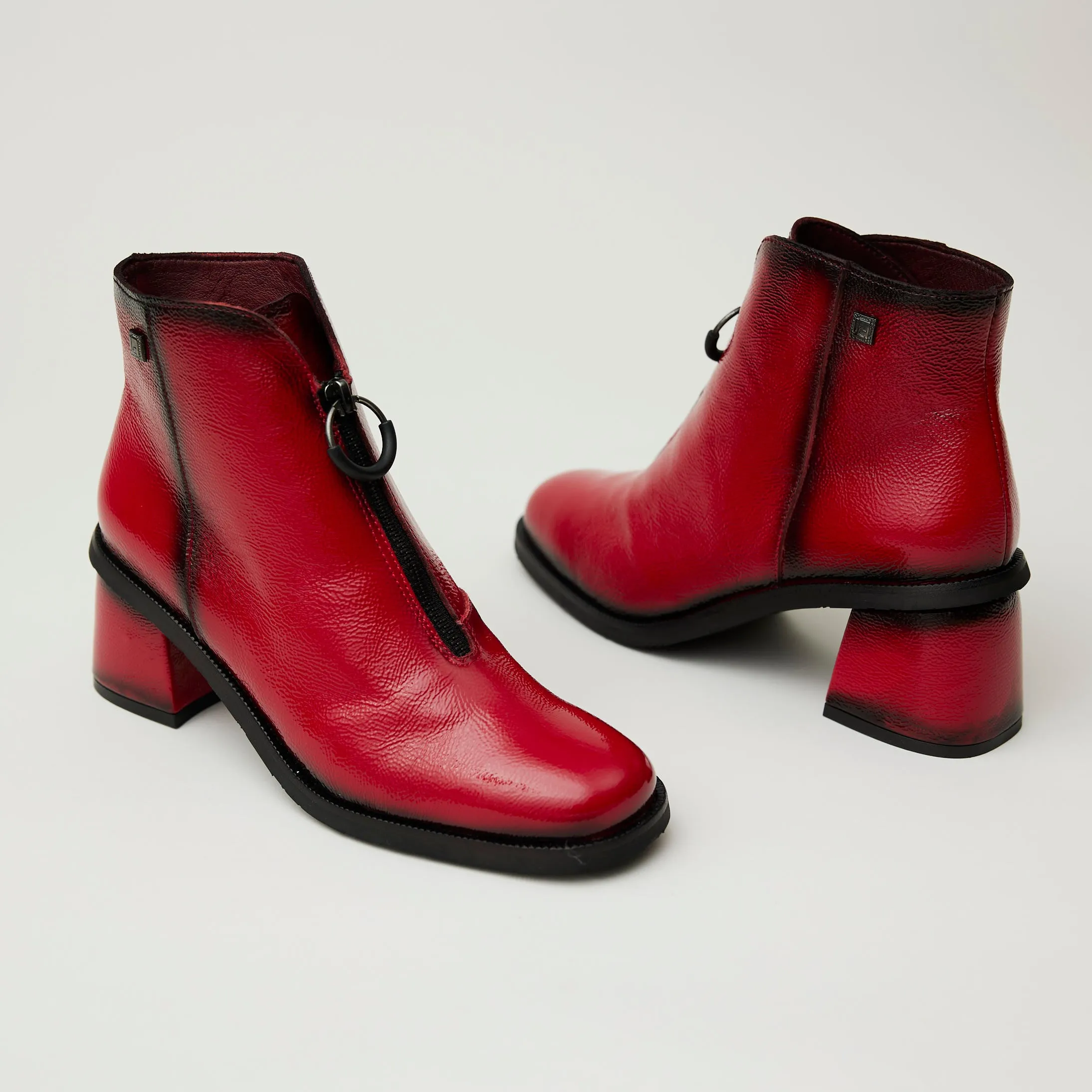 Jose Saenz Red Patent Ankle Boots