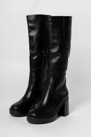 Juniper platform knee high boot black