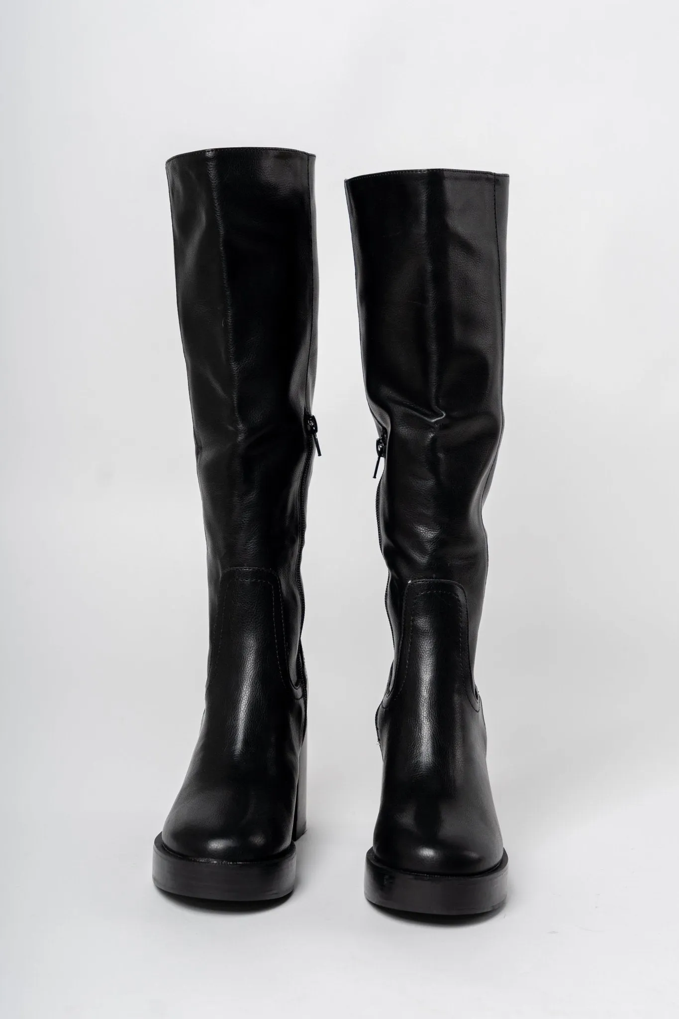Juniper platform knee high boot black