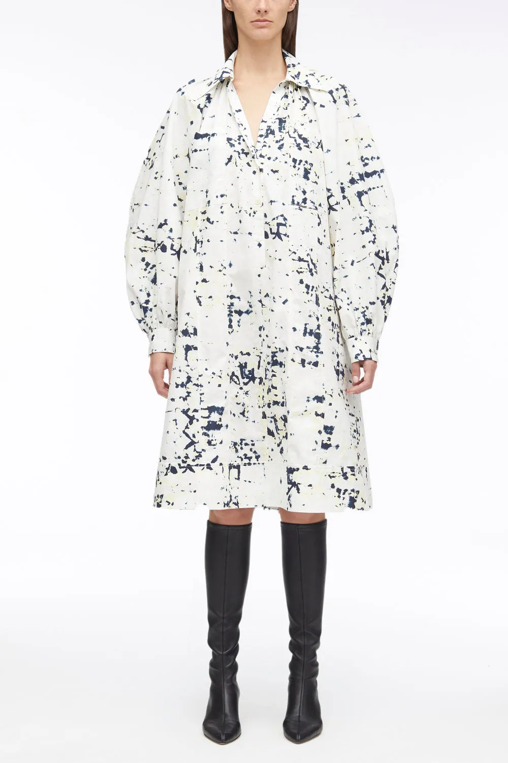 Kaleidoscope Print Poplin Shirt Dress