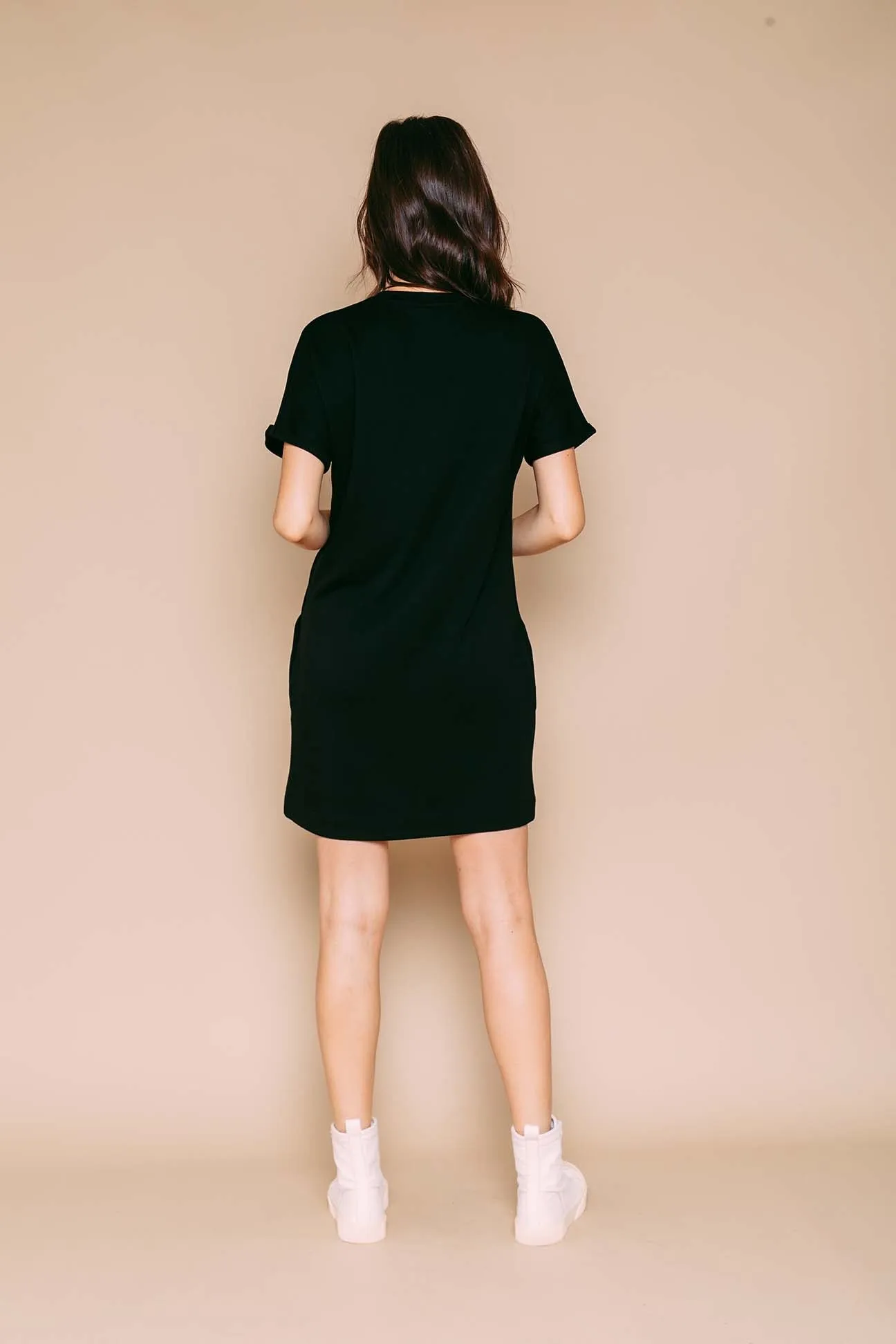 Laney - Roll Cuff Supersoft Sweatfleece Dress
